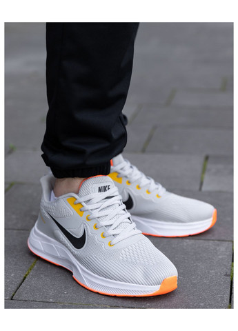 Серые демисезонные кроссовки мужские silver orange, вьетнам Nike Zoom