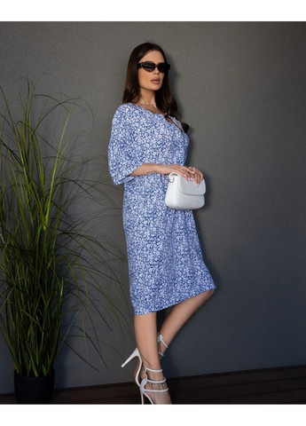 Синее повседневный платья 14694 синий ISSA PLUS