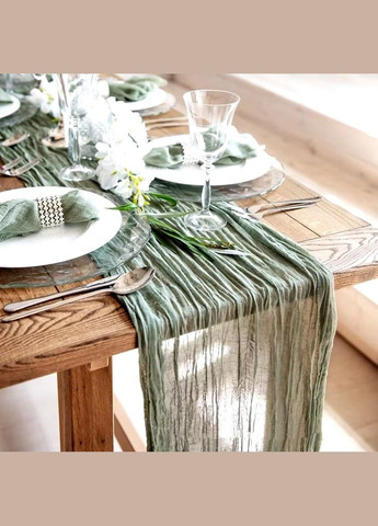 Ранер з серветками 6шт Leeseph зелена Malva (305848176)