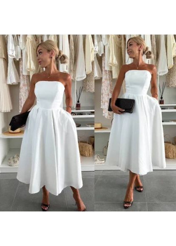 Білий святковий, вечірня жіноча сукня елегантна а-силует Style Point однотонна