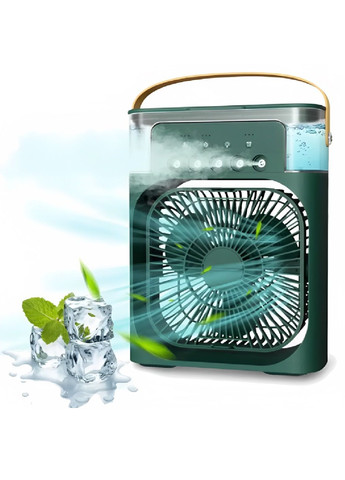 Настільний вентилятор кондиціонер з підсвічуванням зволоженням повітря живленням від USB Type-C 21х26х9 см (480147-Prob) Зелений Unbranded (330062011)