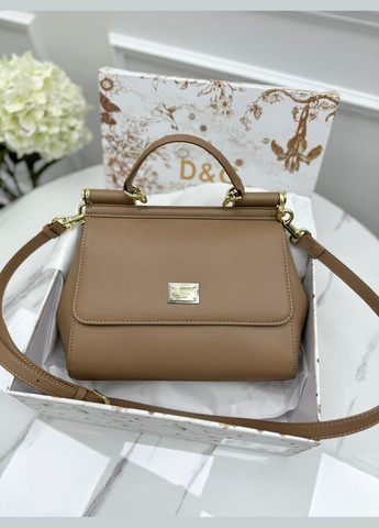 Женская сумка Дольче Габана Sicily Medium - Premium (коричневый 26cm) No Brand (322394121)