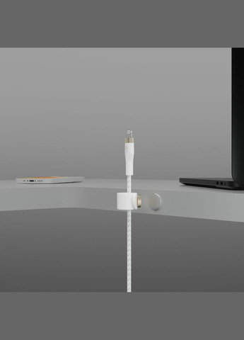 Кабель USB-A - Lightning плетений, силіконовий, з ремінцем на магніті, 1м, Belkin (316391051)