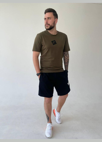 Хакі (оливкова) 2 в 1 футболка + шорти тканина стрейч високої якості No Brand