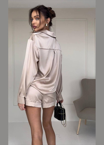 Костюм женский шелковый шорты и рубашка JUGO Atelier (293510668)