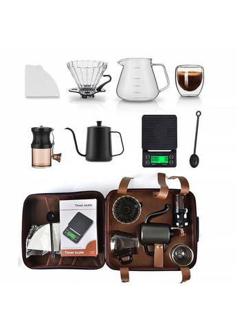 Дорожный кофейный набор из 8 предметов для приготовления кофе с кейсом Choxila (360455644)