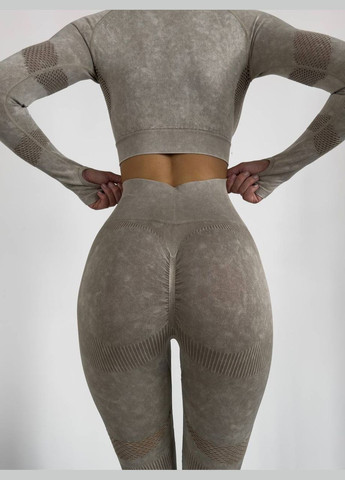 Жіночий двійка для фітнесу бежевий No Brand костюм (322054928)