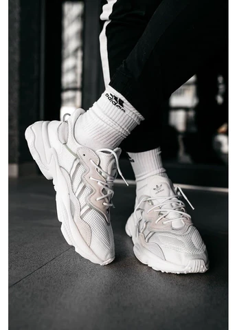 Білі кросівки чоловічі adidas ozweego adiprene pride beige white 2 адідас озвіго білі демісезон No Brand