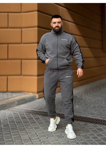 Теплий чоловічий костюм на змiйцi з флiсу графiтового кольору 35731 Fashion (366571202)