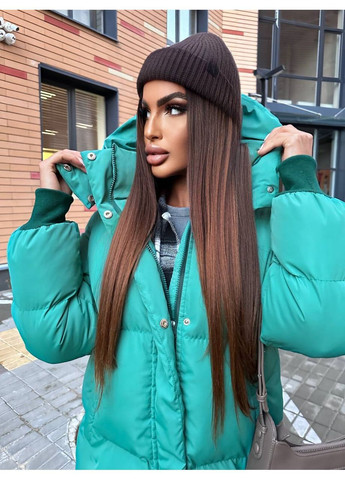 Зеленый демисезонный Пуховик Style Point