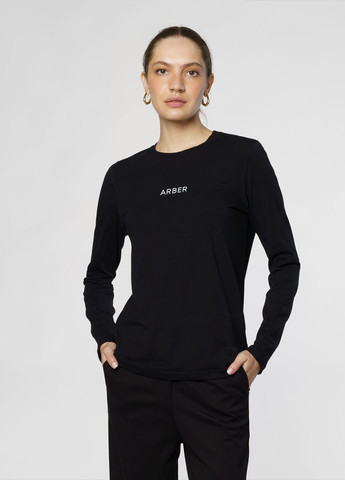 Черная всесезон женская футболка arber черная Arber Woman Long sleeve W