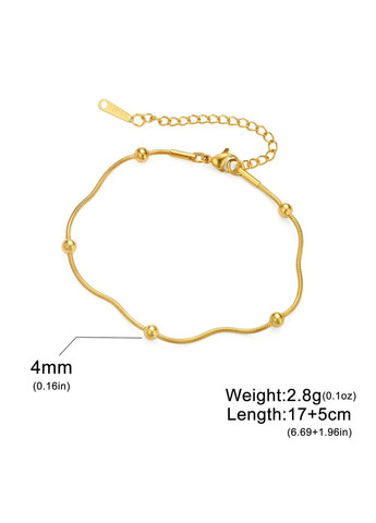 Браслет золотистый IronVein 2 мм нержавеющая сталь 17+5 см AurumLux023 Liresmina Jewelry (361048796)