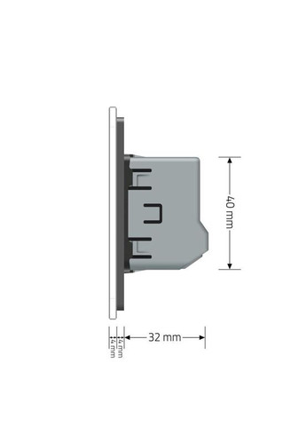 Розумний сенсорний Wi-Fi вимикач 1 сенсор сірий скло (VL-C7FC1NY-2GIP) Livolo (371260530)