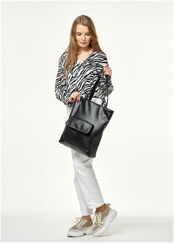 Сумка женская через плечо из экокожи шоппер Tote Черный Sambag (302008381)