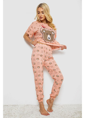 Персикова всесезон піжама жіноча з принтом,, 243r15436 LINDROS