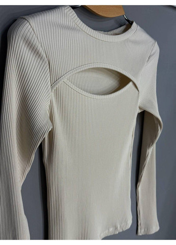 Лонгслив женский 5370 гольф с акцентным вырезом на груди в рубчик Itaka (371497907)