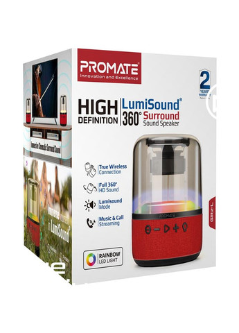 Портативна акустика Glitz-L 10W Red (glitz-l.red) Promate (323100547)