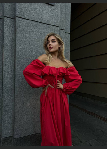 Красное кэжуал платье INLABEL однотонное