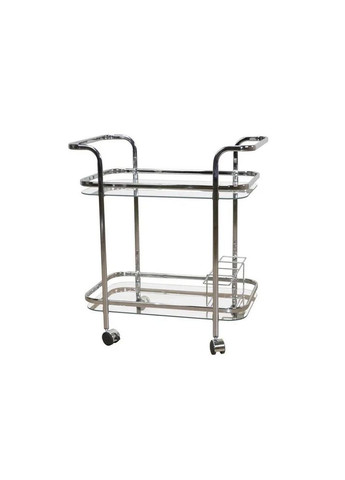 Столик сервірувальний на колесах скляний хромований 69120C08 Onder Mebli (370144151)