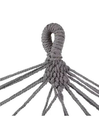 Большой садовый подвесной гамак с плетеными шнурами деревянным каркасом чехлом 200х100 см (477127-Prob) Серый Unbranded (294817220)