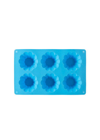 Силіконова форма для кексів 30*18*3,8 см 125 гр Блакитна Kornel (284419845)