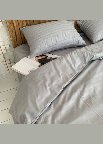 Полутораспальный КПБ микро страйп сатин "Серый" (145х210, 70х70) Glav Textile (297365327)