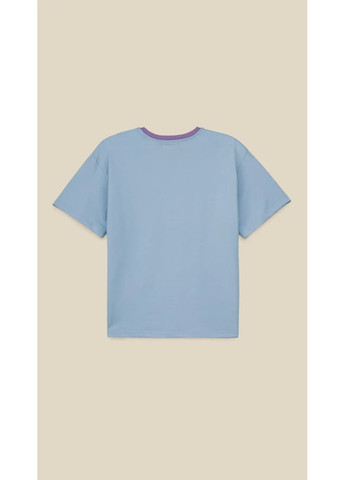 Блакитна літня футболка з принтом для дiвчинки p-gb02321 134 см shop (2000999291593) LAWA