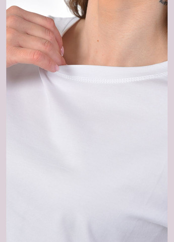 Белая летняя футболка женская однотонная белого цвета Let's Shop