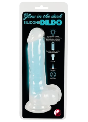 Фаллоимитатор с мошонкой Glow in the Dark Dildo - CherryLove You2Toys (329153233)