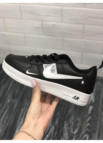Черные демисезонные кроссовки мужские nike air force 107lv8 ultra black white 1 найк аир форс 1 премиум No Brand
