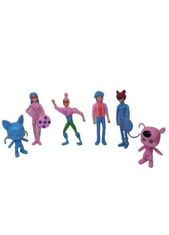 Леді баг фігурки рожеві Lady bug леді баг та супер кіт набір фігурок ігрові фігурки 6 шт Shantou (284283047)
