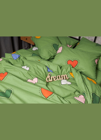 Комплект постельного белья Бязь Gold Люкс «» полуторный евро 160х220 наволочки 2х70х70 (MS-820005377) Moon&Star Rainbow Hearts (296910244)