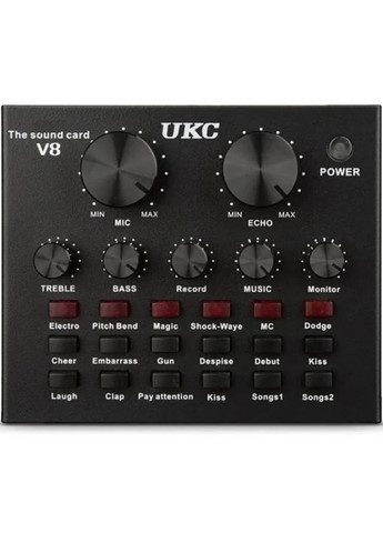 Акустическая система аудио микшер V8 c Bluetooth и встроенными пресетами Black (2091116724) UKC (324213398)