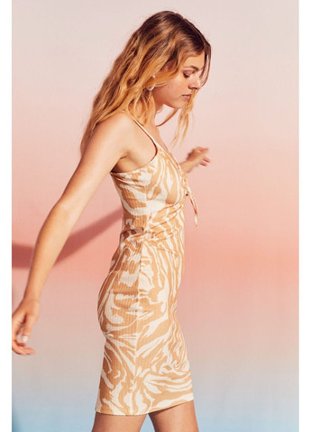 Світло-бежева повсякденний жіноча приталена трикотажна сукня н&м (57105) xs світло-бежева H&M