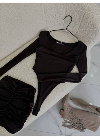 Жіночий комплект: боді-бікіні з довгим рукавом + міні-спідниця пуш-ап MonCher (369378572)