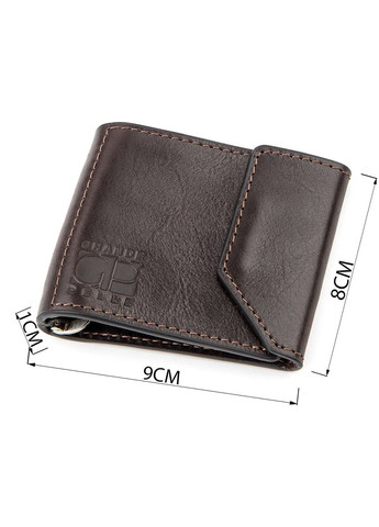 Затискач для грошей 11150 Темно-коричневий Grande Pelle (317276264)