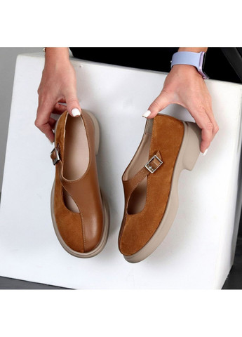 Helen Натуральные туфли в оригинальном дизайне рыжий з натуральная замша, натуральная кожа, украина — (355067571)