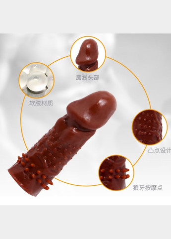 Насадка презерватив удлиняющая с шипами коричневая "Wolftooth Sleeve" LyBaile (307073326)