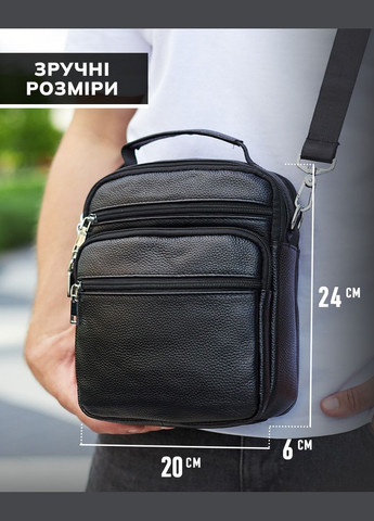 Чоловіча чорна шкіряна сумка-барсетка на кожен день A25-228C Bexhill (341309581)