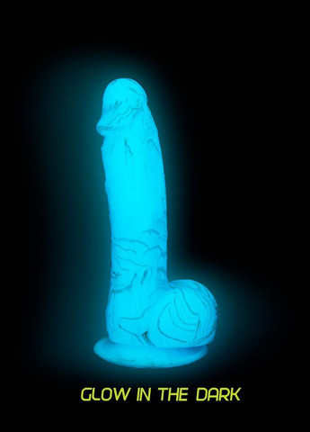 Светящийся в темноте фаллоимитатор - LUKE - 7.5" - BLUE G.I.D. /W PB, 19 см, силикон ADDICTION (303888468)