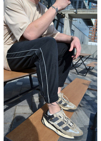 Черные спортивные, повседневный, кэжуал зимние зауженные брюки Seven