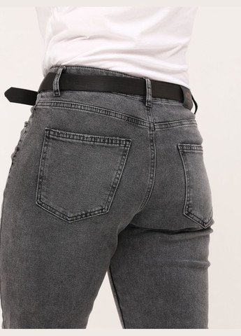 Джинсы женские темно-серые МОМ высокая посадка MOM John Richone - (297373591)