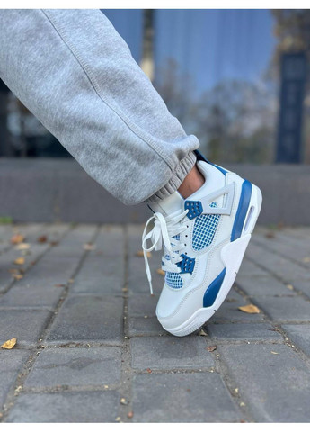 Белые демисезонные кроссовки мужские nike jordan 4 retro golf military blue найк аир джордан No Brand