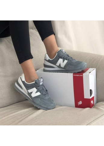 Сірі Осінні кросівки чоловічі new balance 574 grey white нью беланс 574 No Brand