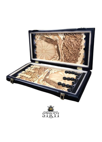 оформлені ручним різьбленням "Орел", 60*30*8 см, арт.190302 Кавун Нарди (335212023)