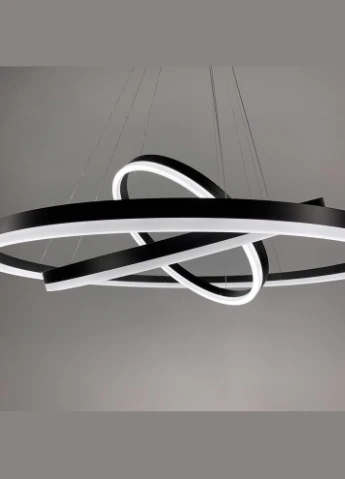 LED люстра на три кольца в черном каркасе 80+60+40 см LineF (397587697)