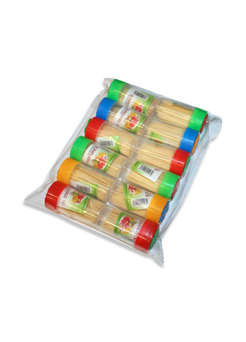 Зубочистки бамбукові двосторонні Ромашка 12 коробочок/≈1400шт FROM FACTORY ZBR (335397599)