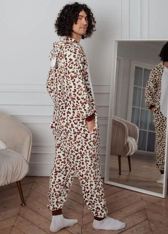 Чоловіче кігурумі Леопард з капюшоном плюш на гудзиках (1039/1) My Kigu (355336778)