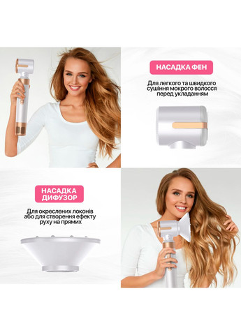 Мультистайлер Brillix Airwrap HS05 long, стайлер с 7 насадками Белый No Brand (347590411)