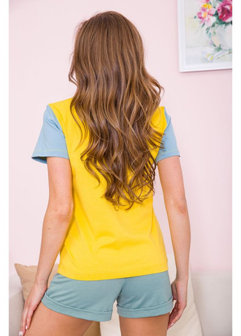 Желто-голубая женская футболка, 102R289-1 Ager - (361226892)